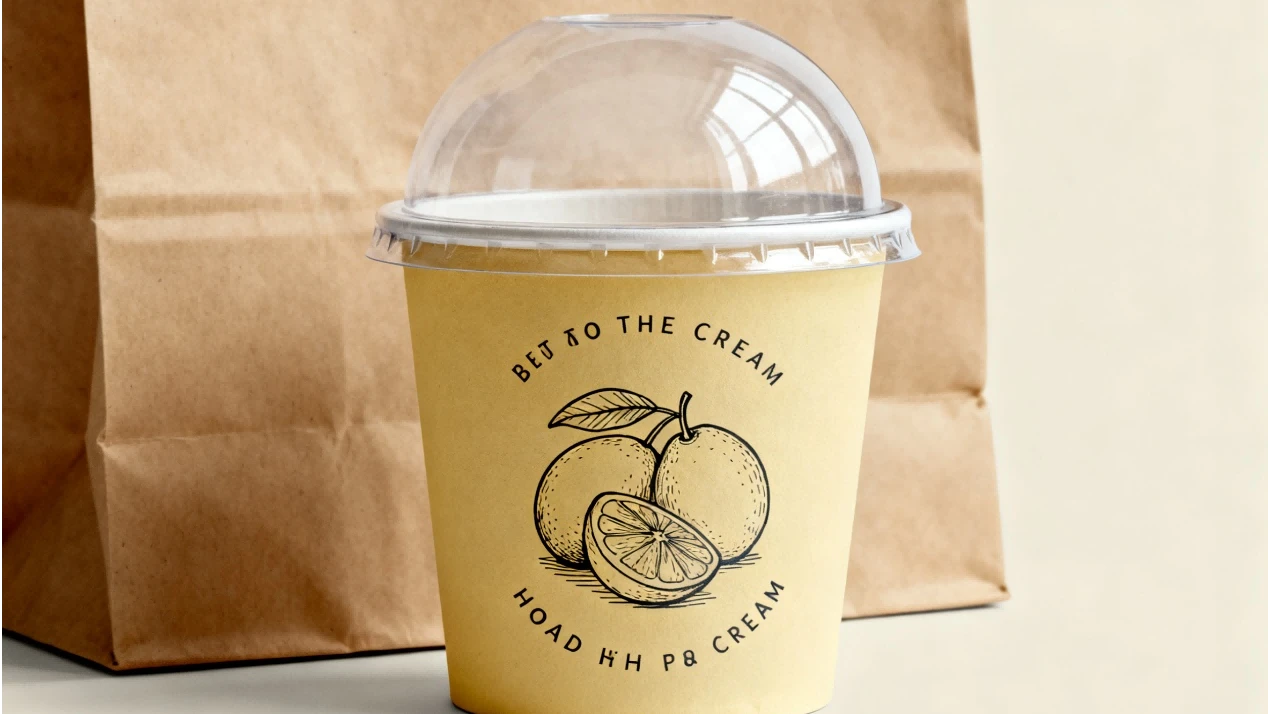 Paper Ice Cream Cups with custom lids 4 Paper Ice Cream Cups with custom lids 4